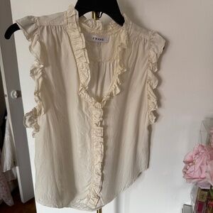 Frame ruffle silk blouse
